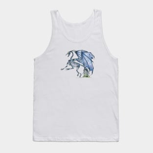 Spooky Blue Undead Skeleton Dragon Tank Top